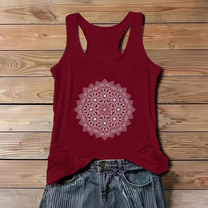 T-shirt imprimé floral Olivenorma pour femme, débardeur graphique  - Rouge - 3XL - image 8