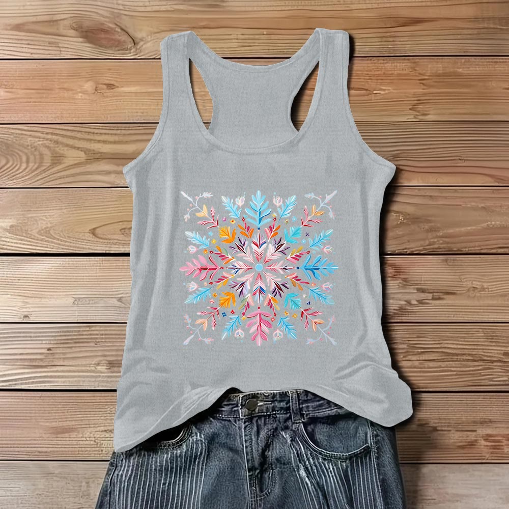 T-shirts d'été à fleurs mandalas colorées Olivenorma pour femmes, débardeur spirituel - Gris - 3XL - image 6