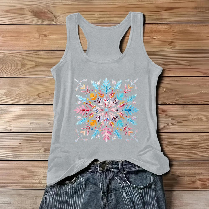 T-shirts d'été à fleurs mandalas colorées Olivenorma pour femmes, débardeur spirituel - Gris - 3XL - image 6