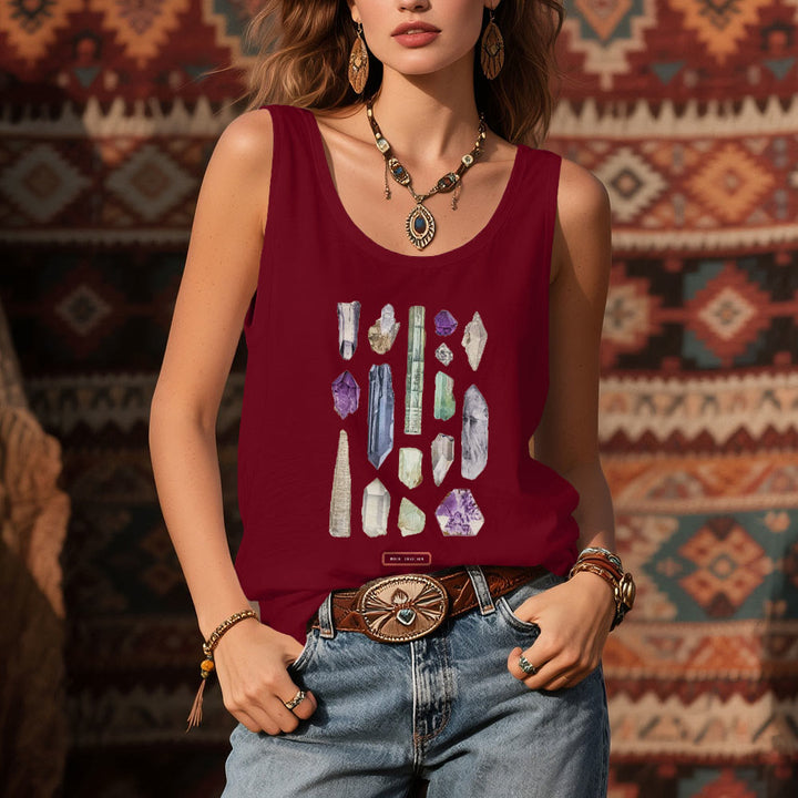 T-shirt sans manches Olivenorma « CRISTAUX DE ROCHE » Minéraux et pierres précieuses brutes pour femme   - image 9