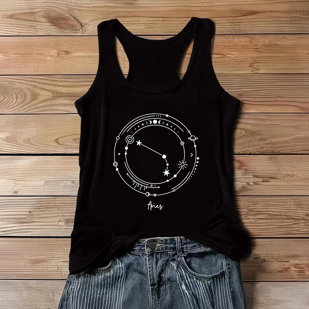 T-shirt noir Olivenorma avec carte des 12 constellations et étoiles du zodiaque - image 13