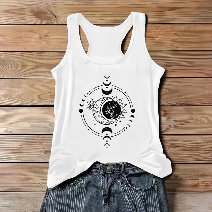 T-shirt coupe classique Olivenorma Moom Phase pour femme, col rond et manches courtes - Blanc - 3XL - image 4