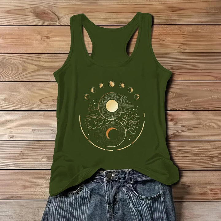 Débardeur bohème sans manches avec phases de lune mystiques Olivenorma Lune et Soleil - Vert - 3XL - image 11