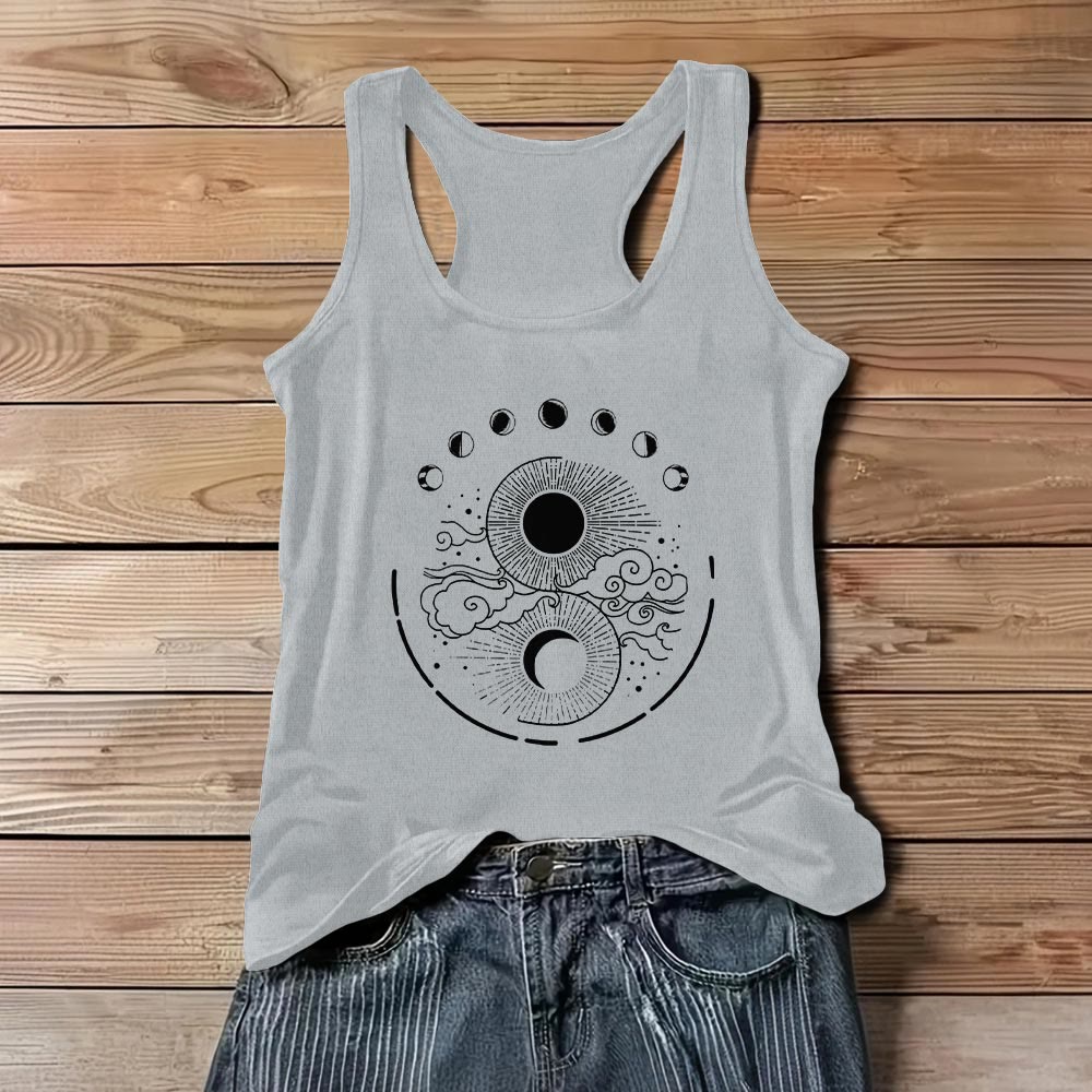 Débardeur bohème sans manches avec phases de lune mystiques Olivenorma Lune et Soleil - Gris - 3XL - image 6