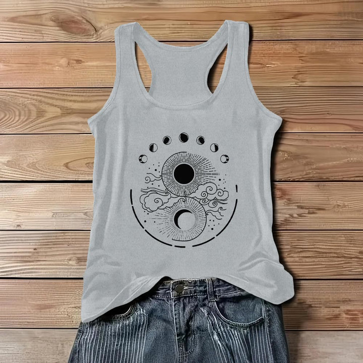 Débardeur bohème sans manches avec phases de lune mystiques Olivenorma Lune et Soleil - Gris - 3XL - image 6