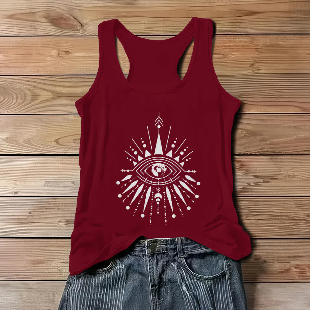 Débardeur fluide Olivenorma Mandala Eye pour femme - Rouge - 3XL - image 6