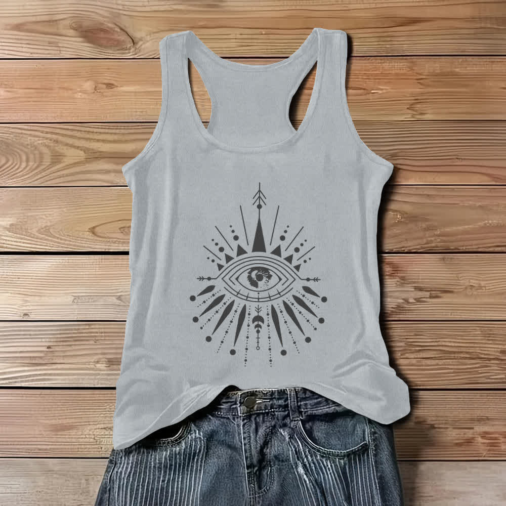 Débardeur fluide Olivenorma Mandala Eye pour femme - Gris - 3XL - image 4