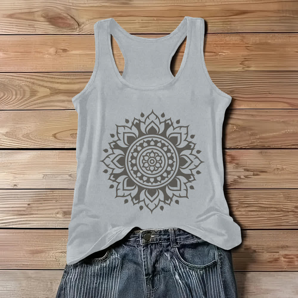 Débardeur fluide pour femme Olivenorma Boho Mandala - Gris - 3XL - image 1