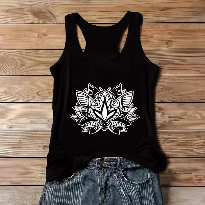 Débardeur Olivenorma Lotus Flower Yoga Mandala - Noir - 3XL - image 5