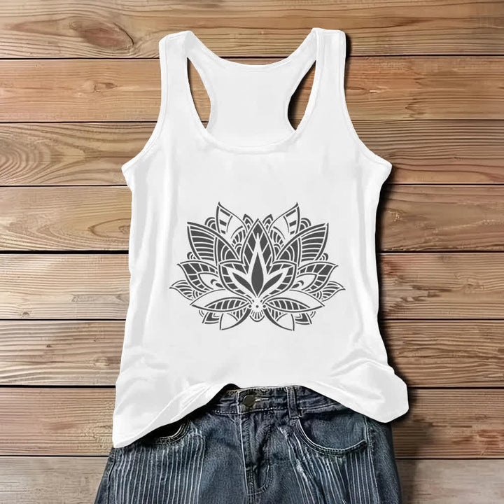 Débardeur Olivenorma Lotus Flower Yoga Mandala - Blanc - 3XL - image 2