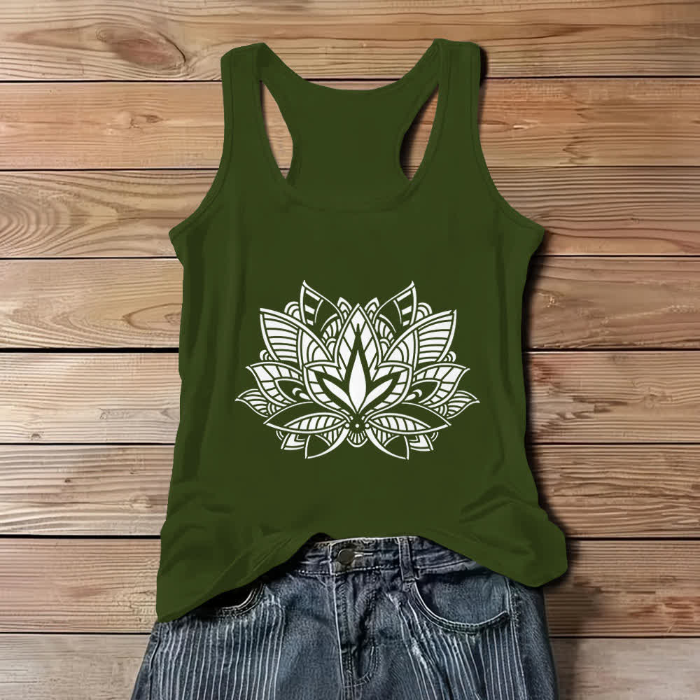 Débardeur Olivenorma Lotus Flower Yoga Mandala - Vert - 3XL - image 8