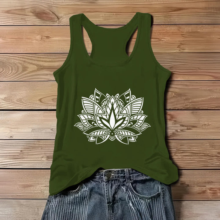 Débardeur Olivenorma Lotus Flower Yoga Mandala - Vert - 3XL - image 8