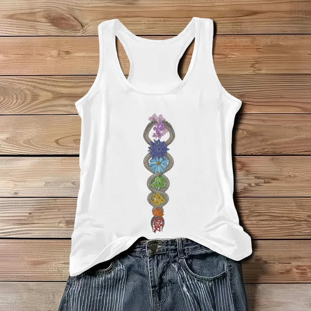 Débardeur Olivenorma Kundalini Awakening 7 Chakra - Blanc - 3XL - image 1