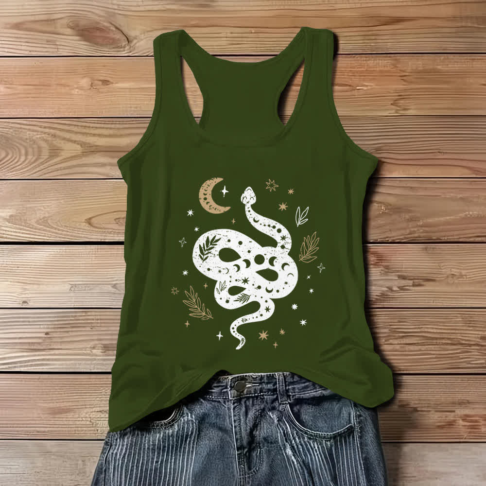 Débardeur Olivenorma motif serpent céleste pour femme - Vert - 3XL - image 9
