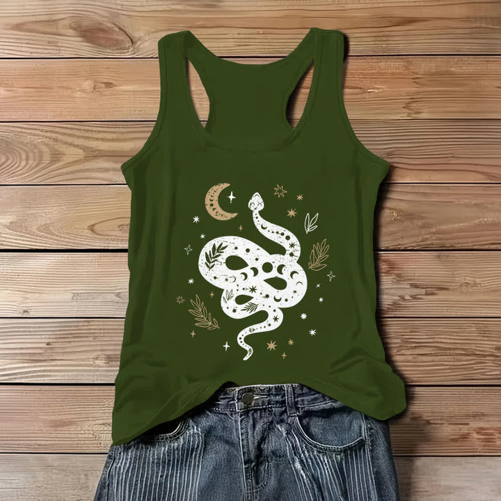 Débardeur Olivenorma motif serpent céleste pour femme - Vert - 3XL - image 9