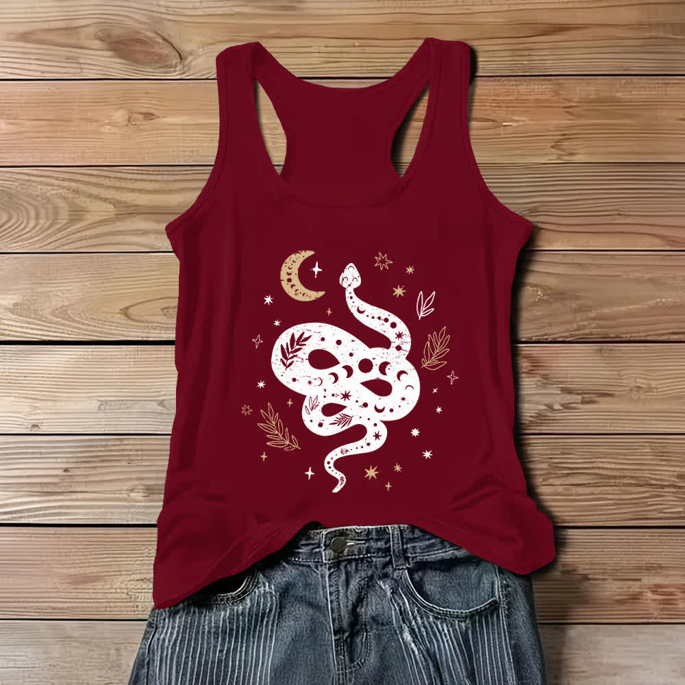 Débardeur Olivenorma motif serpent céleste pour femme - Rouge - 3XL - image 6