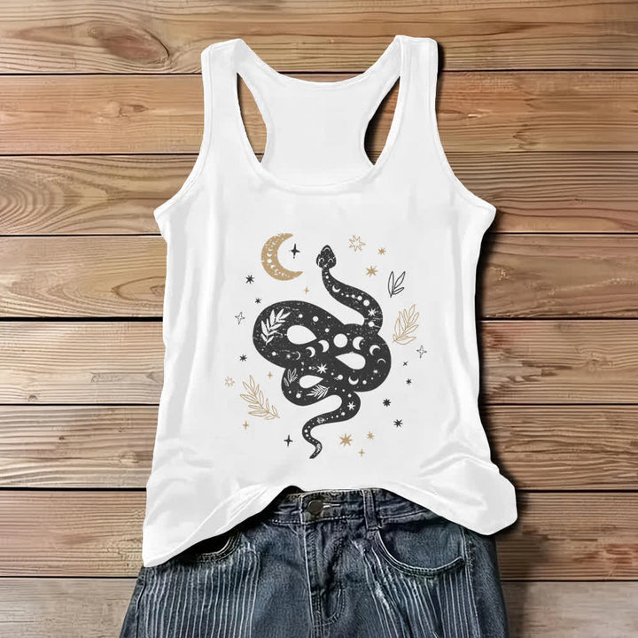 Débardeur Olivenorma motif serpent céleste pour femme - Blanc - 3XL - image 0