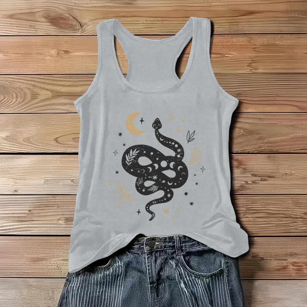 Débardeur Olivenorma motif serpent céleste pour femme - Gris - 3XL - image 4