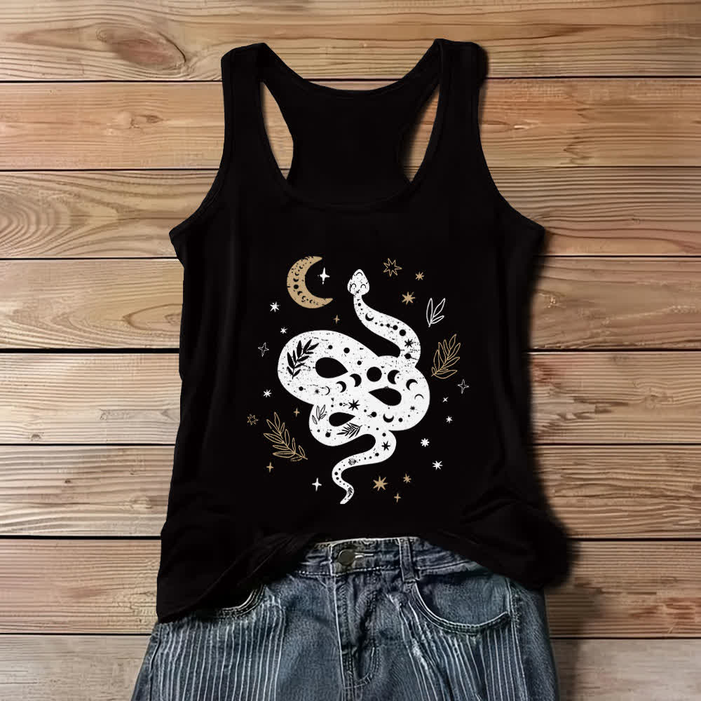 Débardeur Olivenorma motif serpent céleste pour femme - Noir - 3XL - image 2