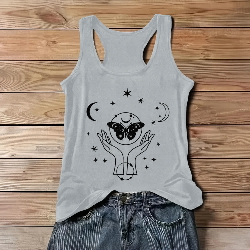 Débardeur Olivenorma Papillon céleste Lunaire Mains en prière - Gris - 3XL - image 6