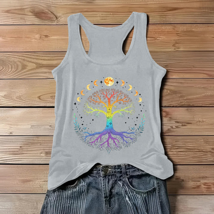 Débardeur ample et élastique Olivenorma motif arbre de vie - Gris - 3XL - image 4