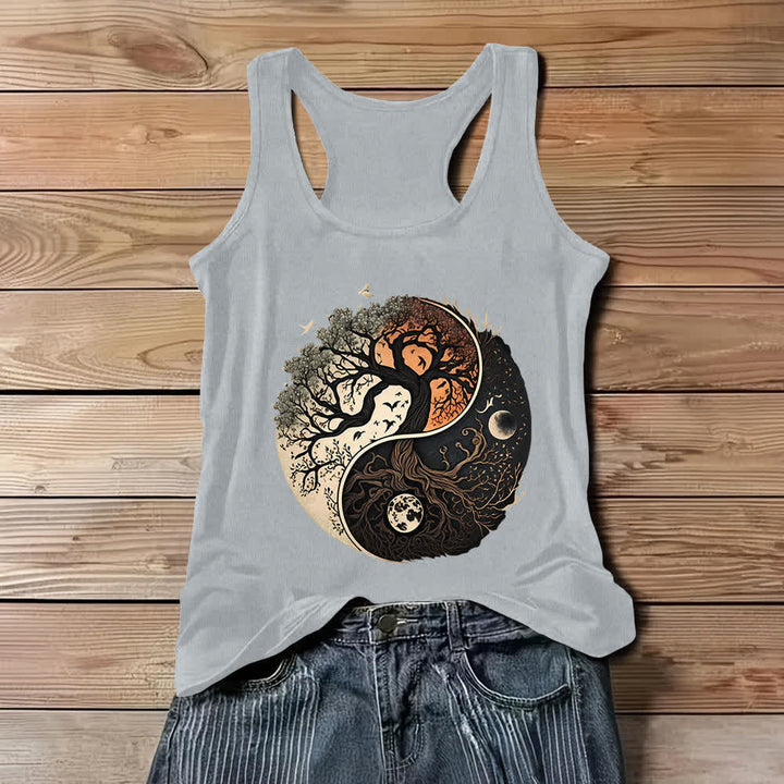 Débardeur sans manches imprimé arbre Yin Yang Olivenorma - Gris - 3XL - image 5