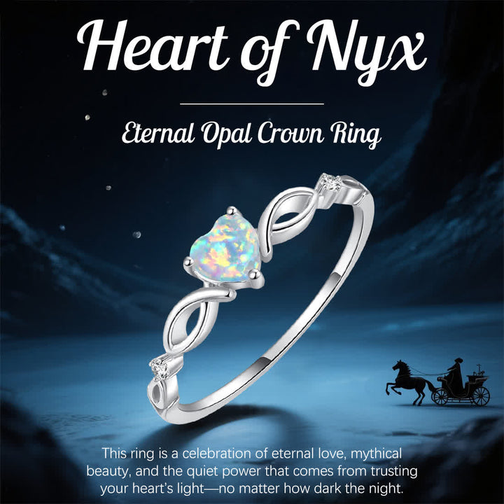 Olivenorma Cœur de Nyx - Bague Couronne d'Opale Éternelle - image 6