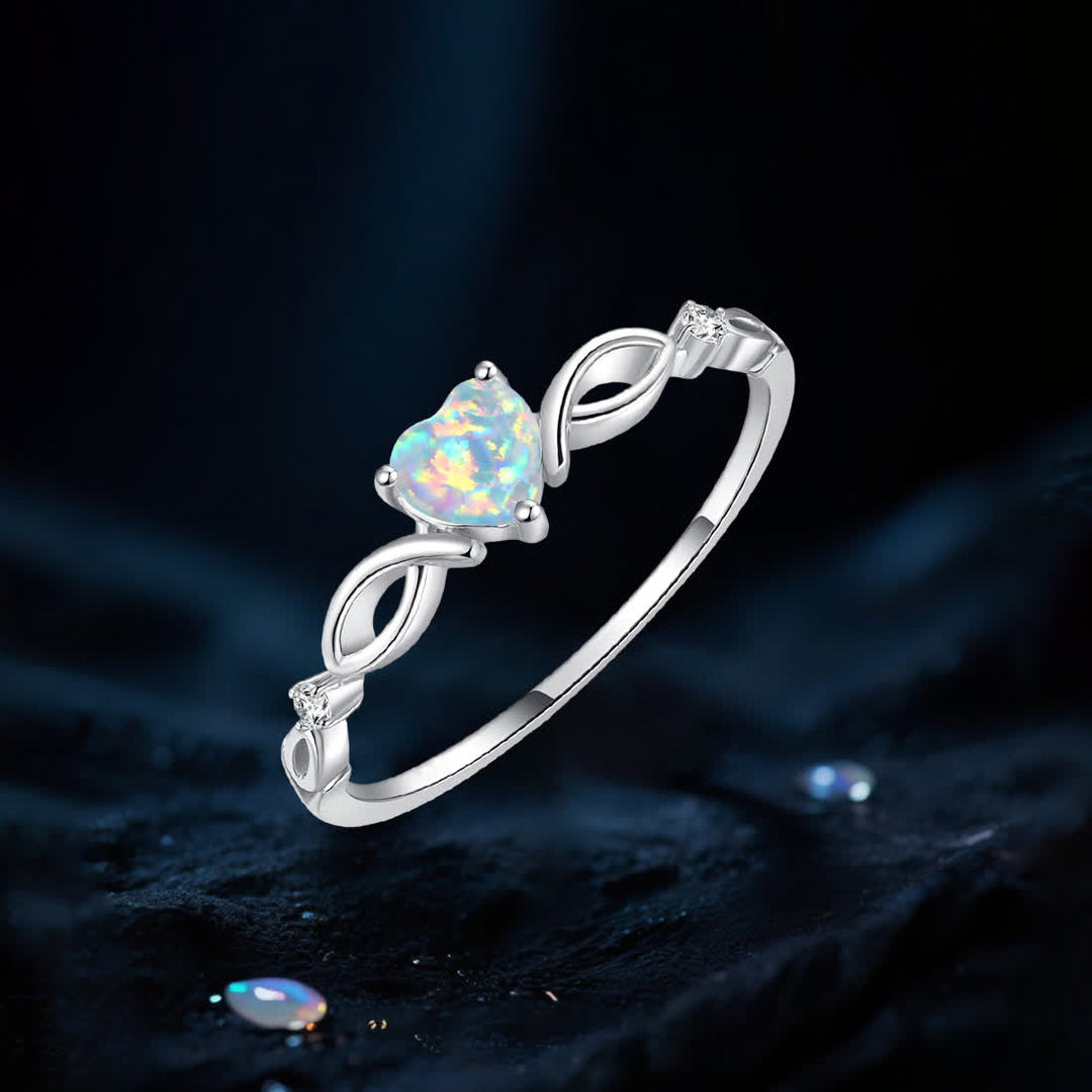 Olivenorma Cœur de Nyx - Bague Couronne d'Opale Éternelle - Couleur argent - États-Unis 10 - image 1