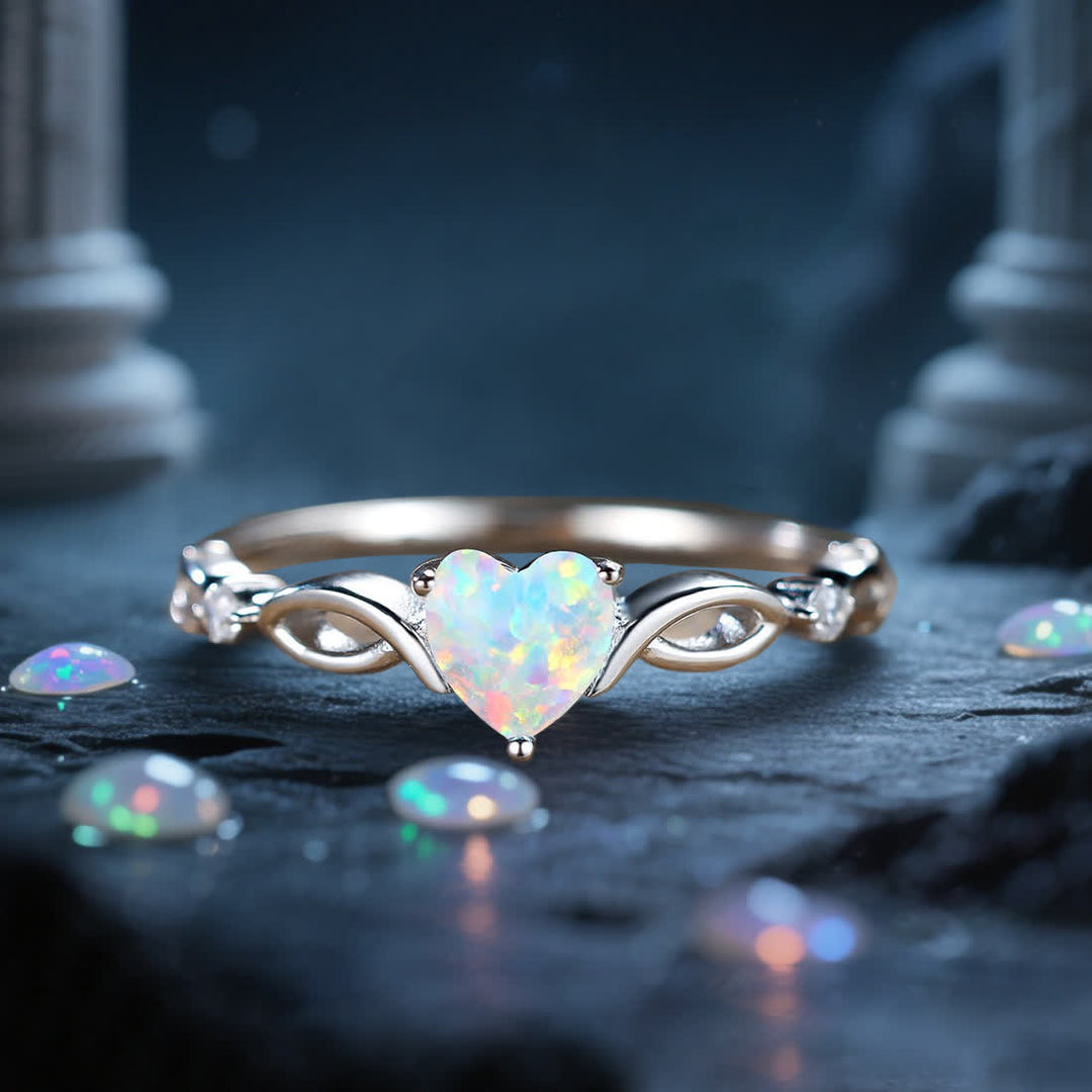 Olivenorma Cœur de Nyx - Bague Couronne d'Opale Éternelle - image 3