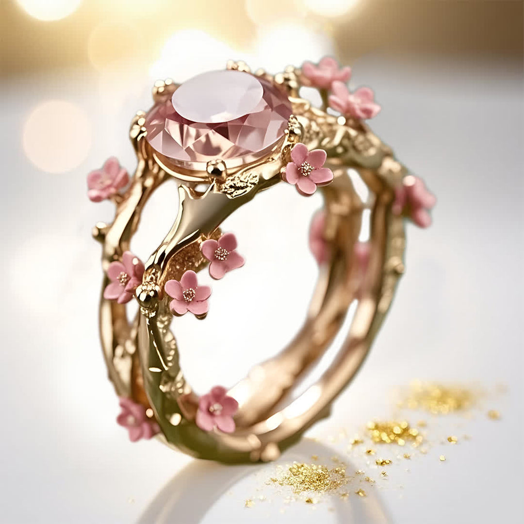 Bague en quartz rose Olivenorma Enchanted Sakura Grove - Or rose - États-Unis 10 - image 1