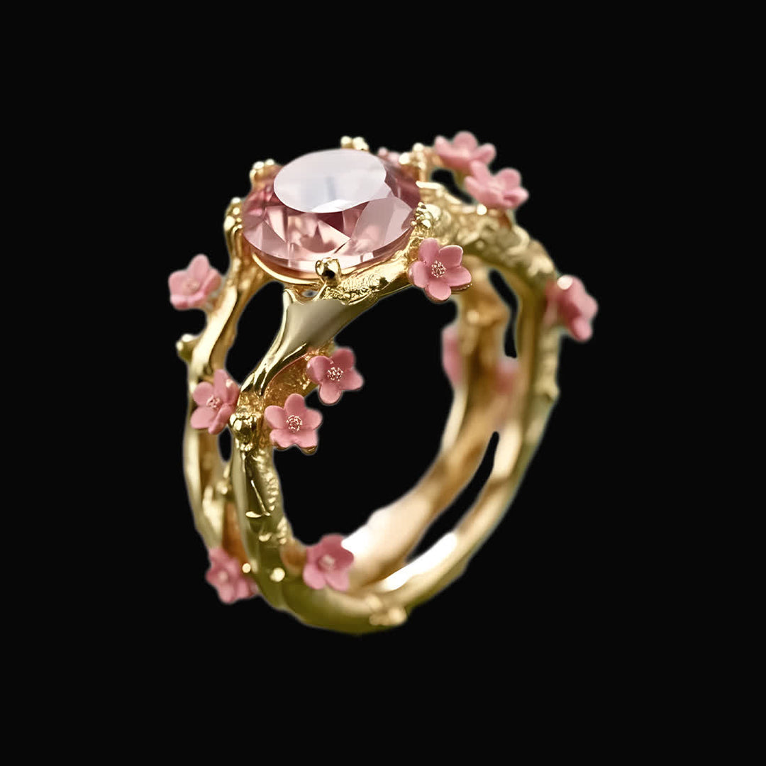 Bague en quartz rose Olivenorma Enchanted Sakura Grove - Doré - États-Unis 10 - image 8