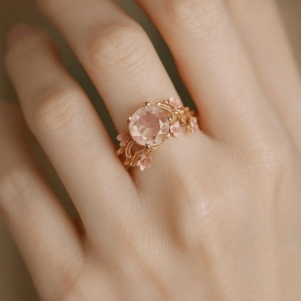Bague en quartz rose Olivenorma Enchanted Sakura Grove - image 4