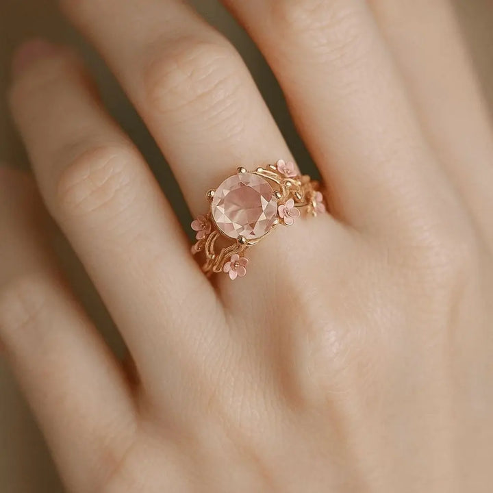 Bague en quartz rose Olivenorma Enchanted Sakura Grove - image 4