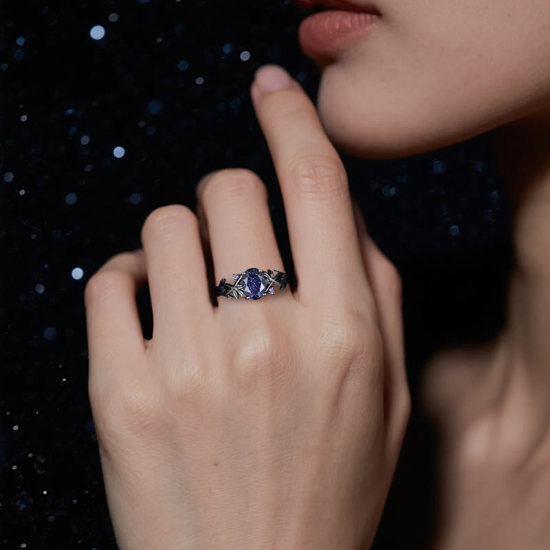 Bague en grès bleu pailleté Olivenorma Persephone's Vine - image 2
