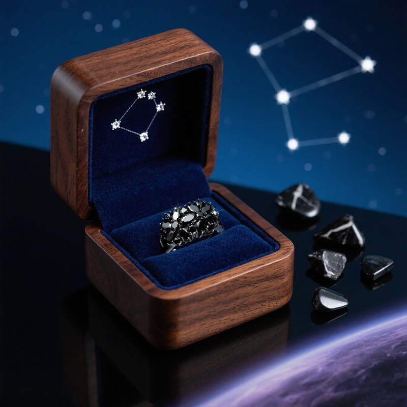 Bague florale en obsidienne Olivenorma Shadow de Cassiopeia - image 3