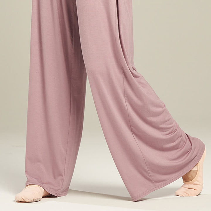 Pantalon droit drapé confortable en modal Olivenorma pour le yoga et la danse - image 13