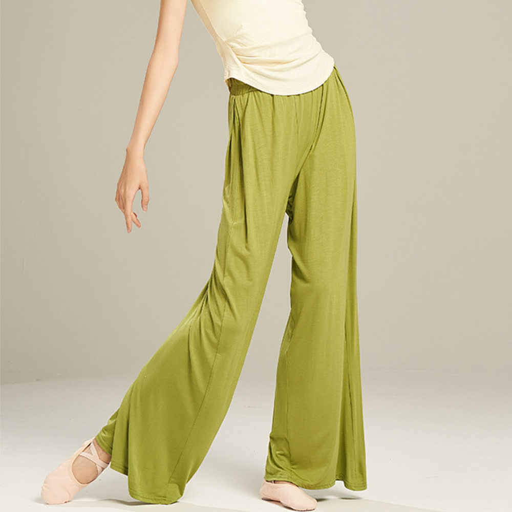 Pantalon droit drapé confortable en modal Olivenorma pour le yoga et la danse - image 3