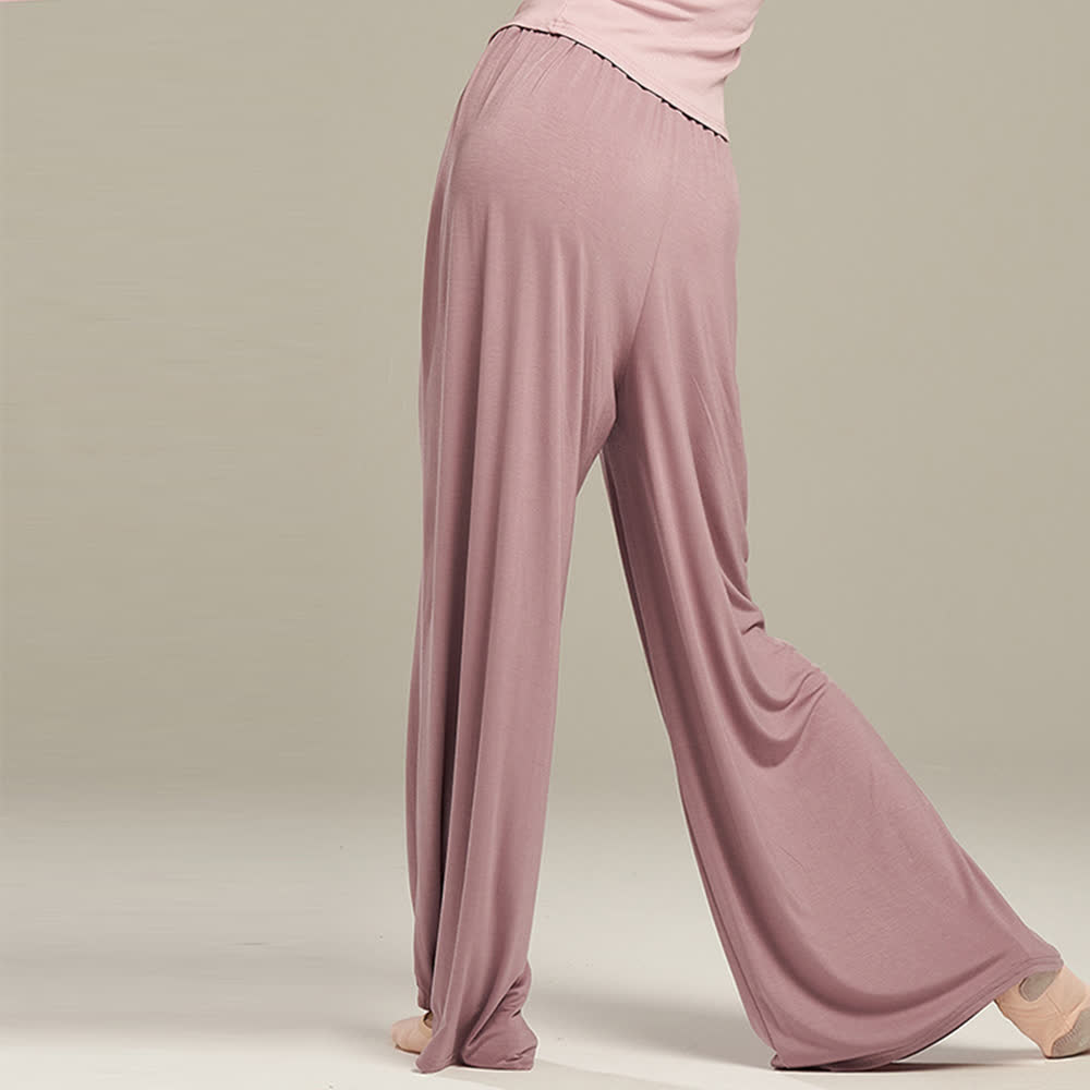 Pantalon droit drapé confortable en modal Olivenorma pour le yoga et la danse - image 11