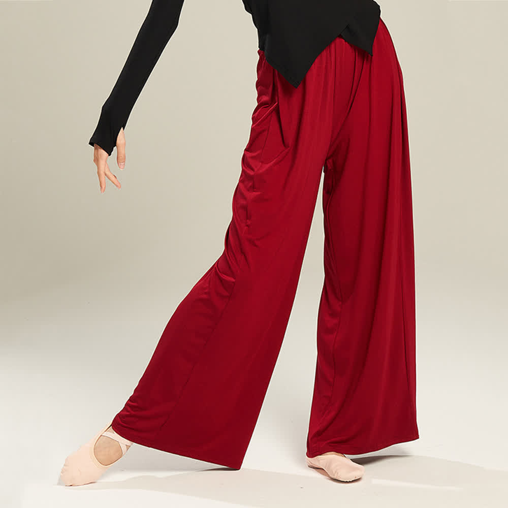 Pantalon droit drapé confortable en modal Olivenorma pour le yoga et la danse - image 19