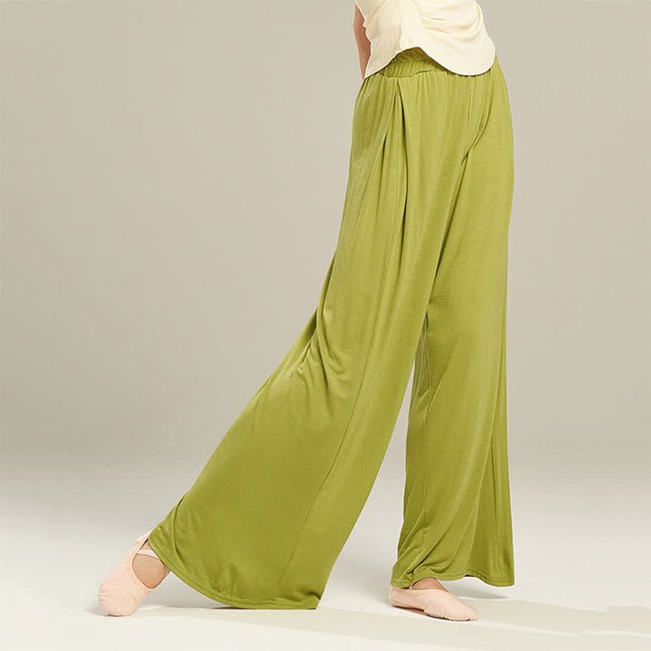 Pantalon droit drapé confortable en modal Olivenorma pour le yoga et la danse - image 2