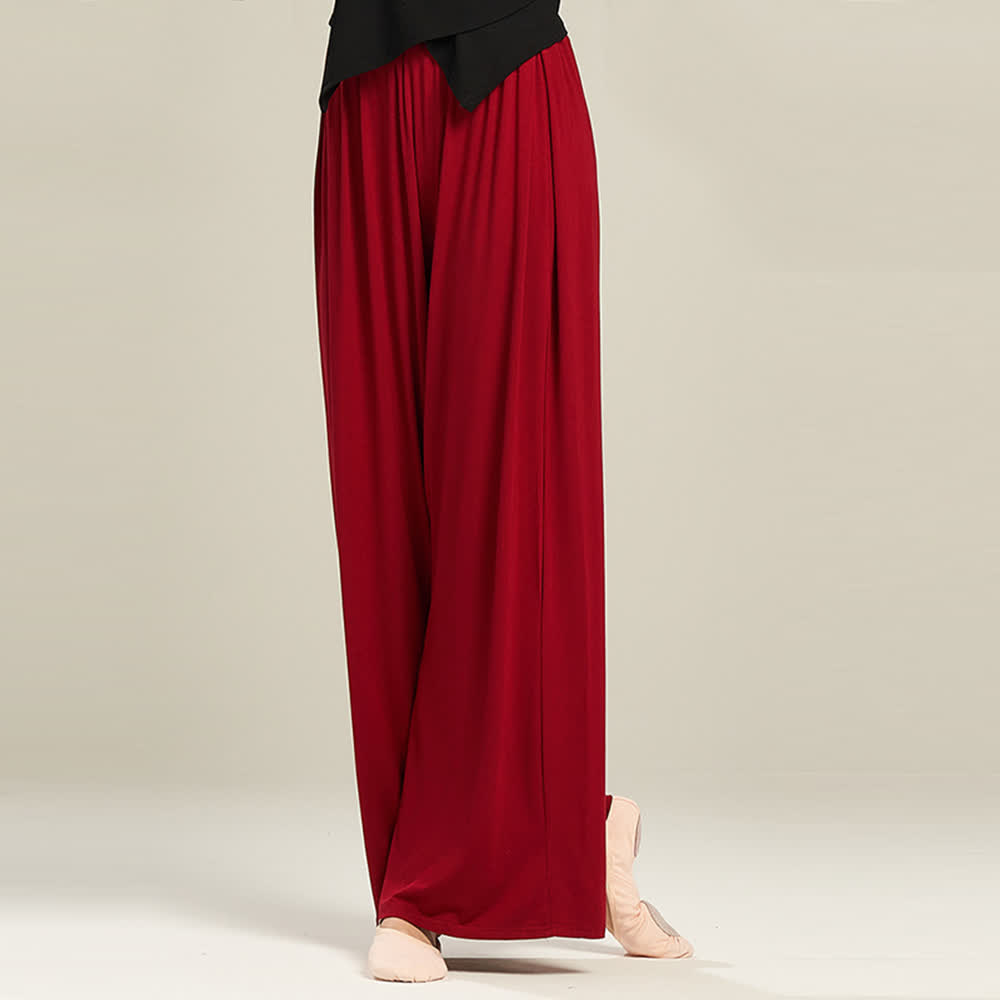 Pantalon droit drapé confortable en modal Olivenorma pour le yoga et la danse - image 20