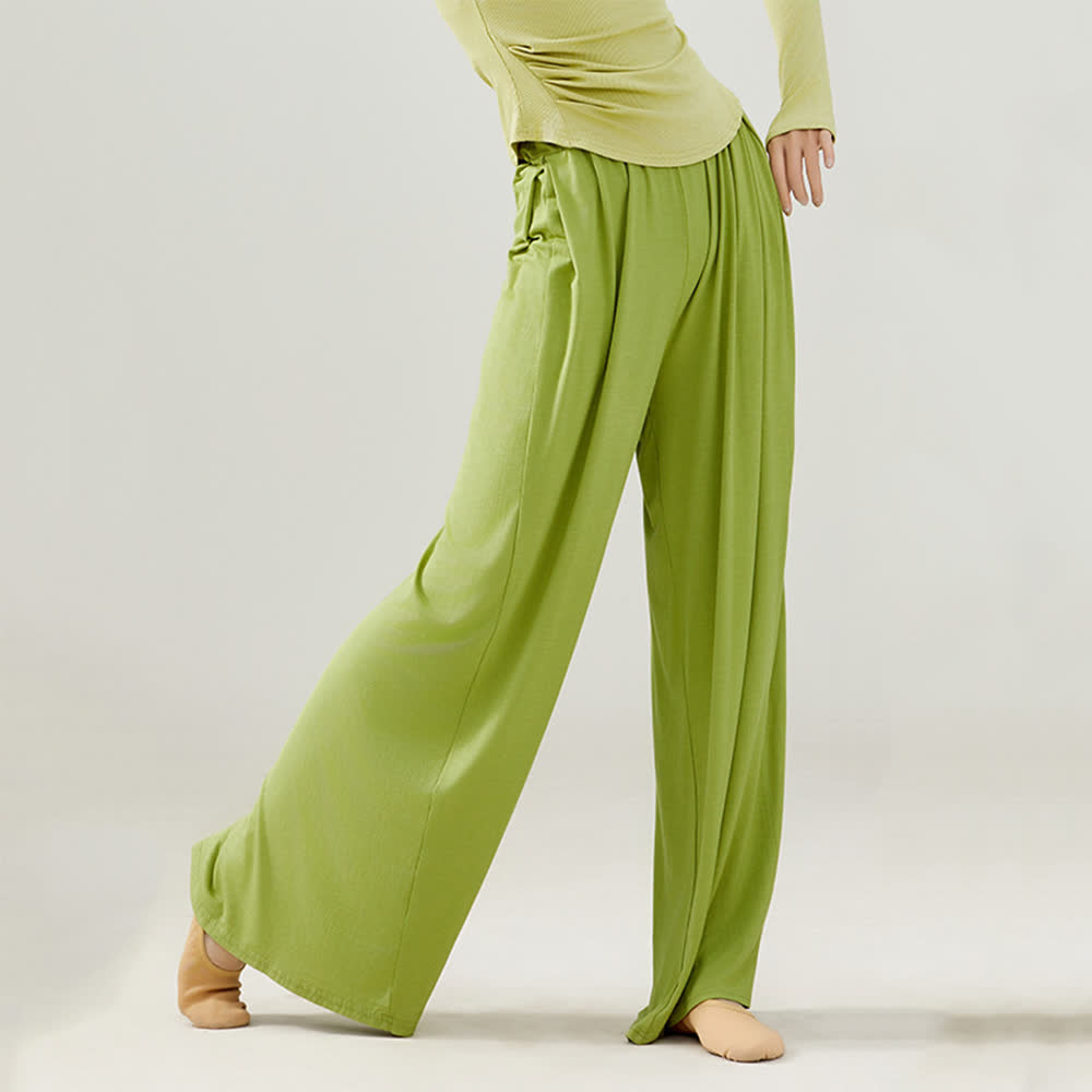 Pantalon droit drapé confortable en modal Olivenorma pour le yoga et la danse - image 5
