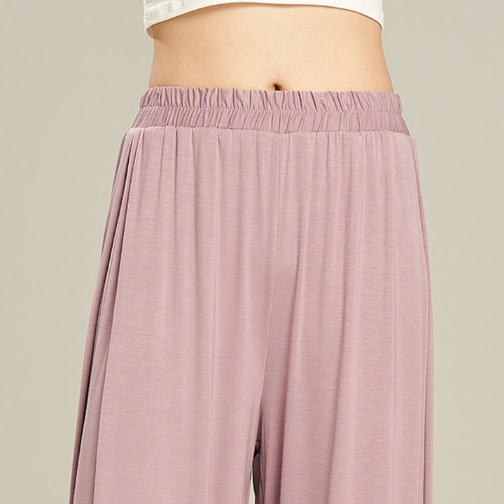 Pantalon droit drapé confortable en modal Olivenorma pour le yoga et la danse - image 14