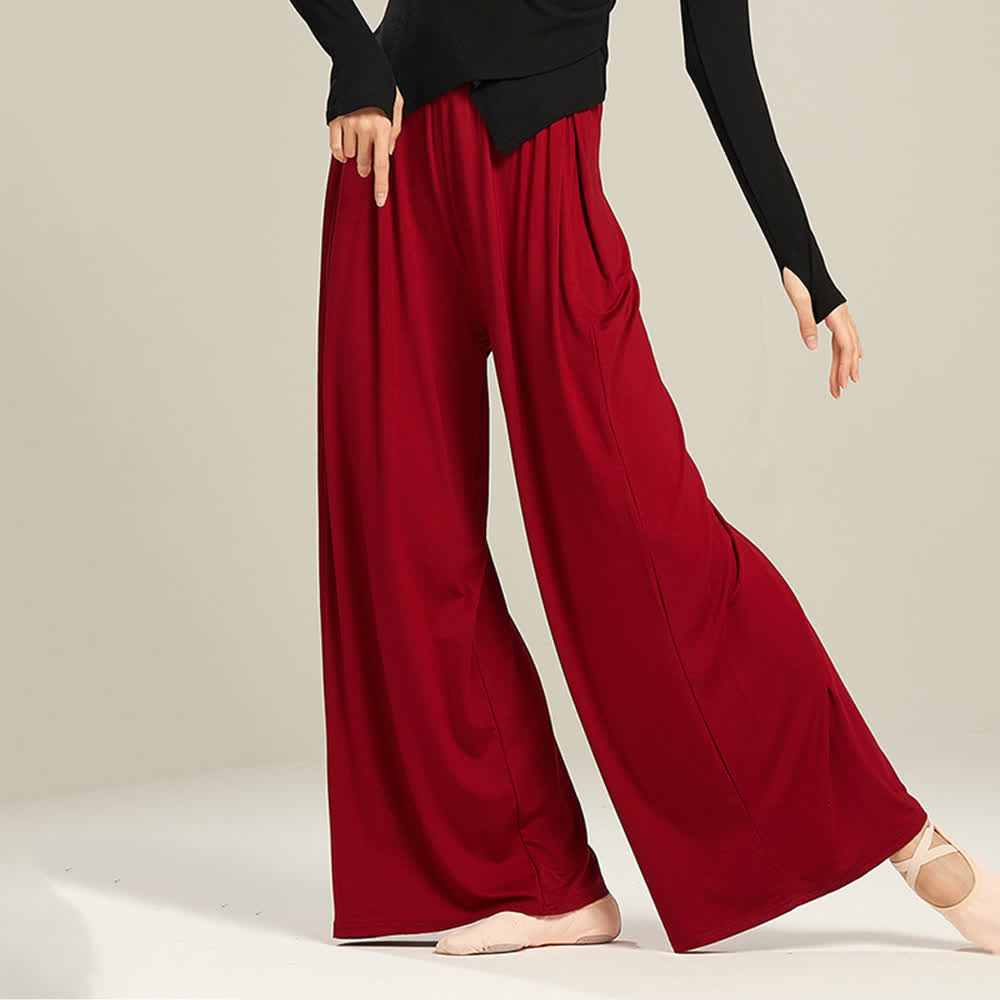Pantalon droit drapé confortable en modal Olivenorma pour le yoga et la danse - image 19
