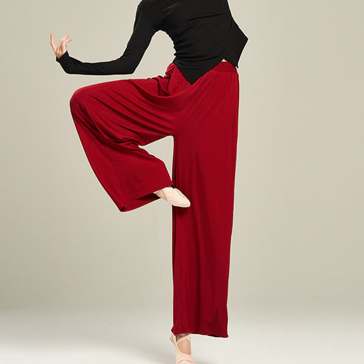 Pantalon droit drapé confortable en modal Olivenorma pour le yoga et la danse - image 22