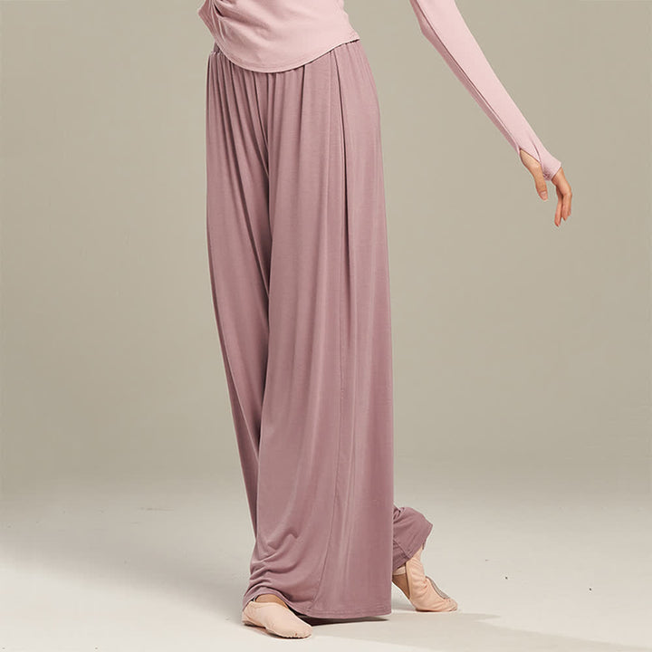 Pantalon droit drapé confortable en modal Olivenorma pour le yoga et la danse - image 12
