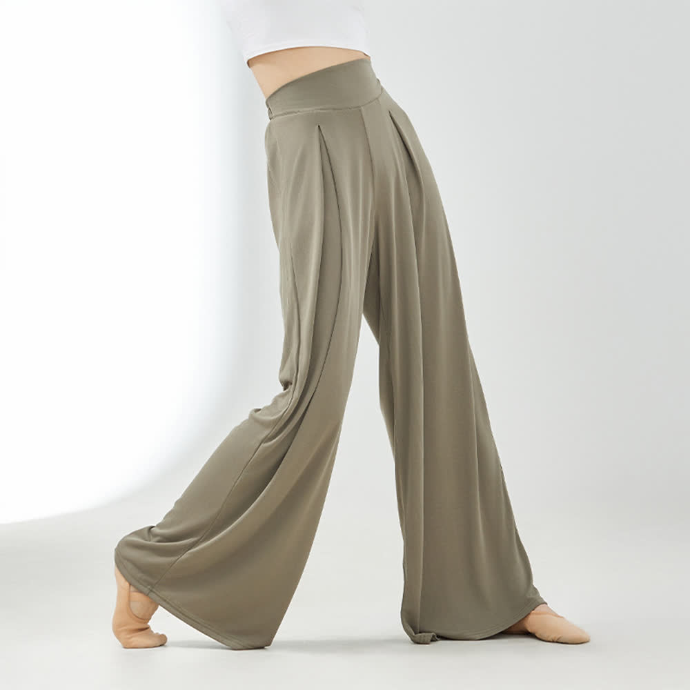 Pantalon large drapé en rayonne cuprammonium et yoga Olivenorma - Kaki - XL - image 10
