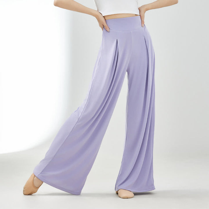 Pantalon large drapé en rayonne cuprammonium et yoga Olivenorma - Violet - XL - image 9