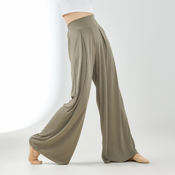 Pantalon large drapé en rayonne cuprammonium et yoga Olivenorma - Kaki - XL - image 11