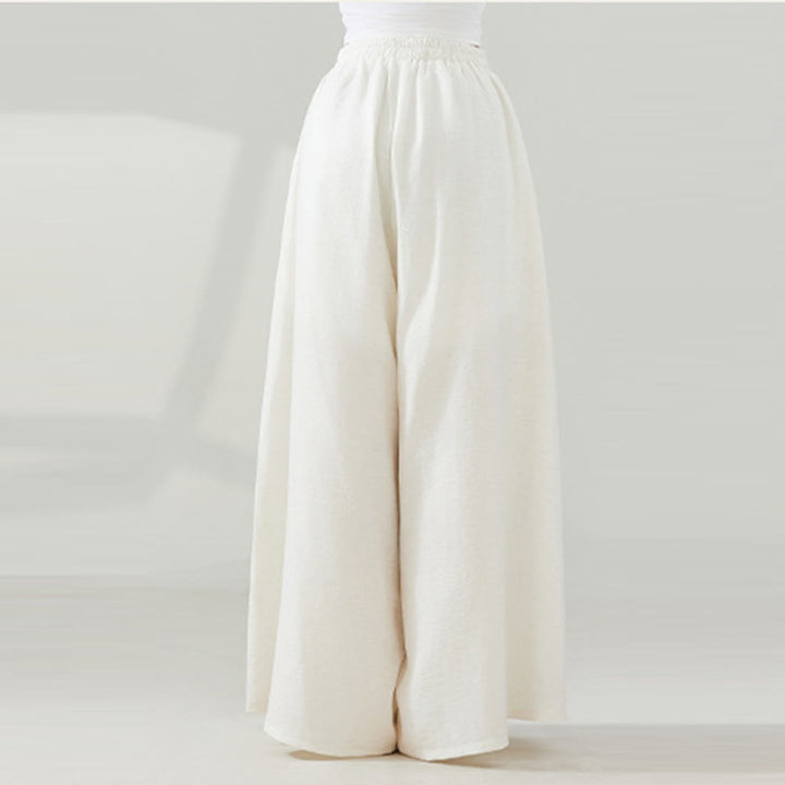 Pantalon de yoga évasé à jambes larges en viscose drapée Olivenorma - image 1